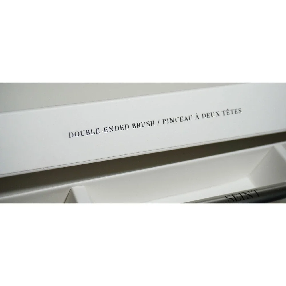 NEW Seint Beauty Double Ended Silver Makeup Brush Wash Blending Blush